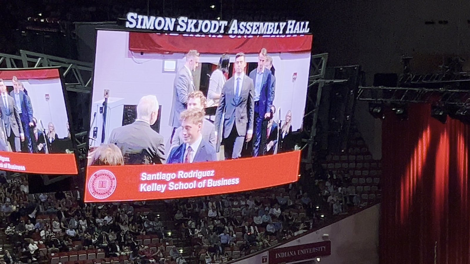 Santiago Mesa Rodriguez shown at the Kelley School of Business commencement